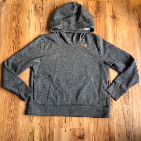 UNDER ARMOUR Hoodie Pullover Sweatshirt Cowl Neck Gray Large Women’s - Picture 3 of 16
